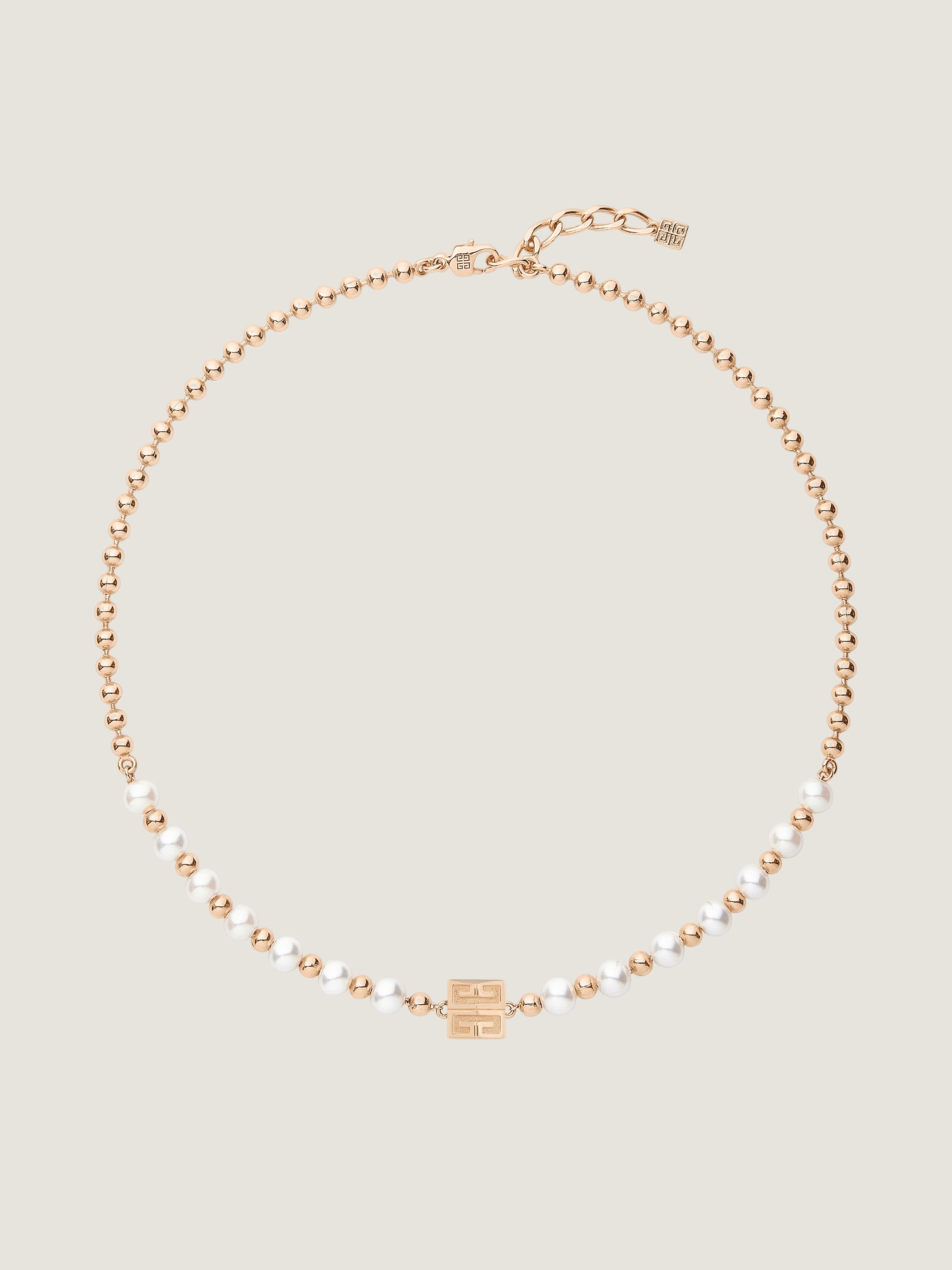 4G necklace in metal with pearls